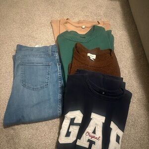 1 Denim Jeans and 4 Assorted Sweaters